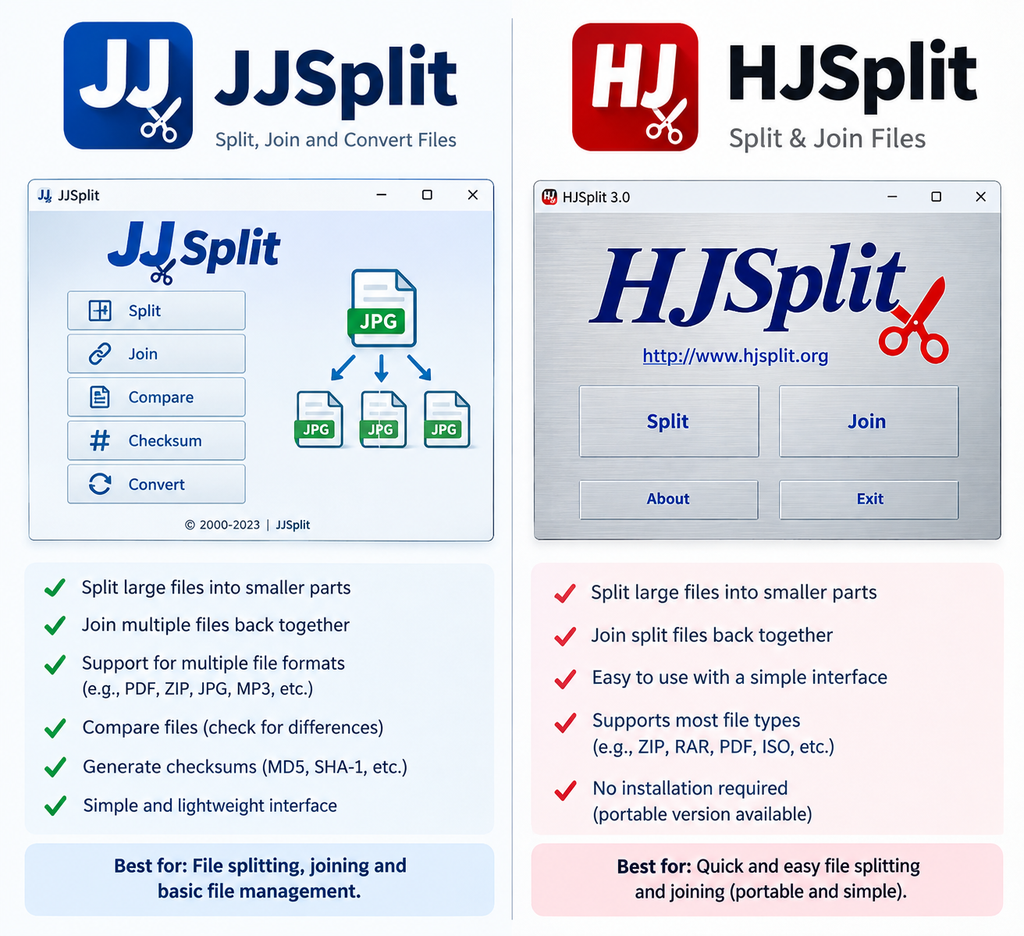 JJSplit vs HJSplit: Which Free File Splitter Actually Wins in 2026?